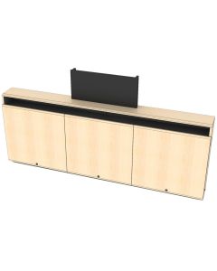 Triple Rack Wall Mounted Credenza + Cable Channel